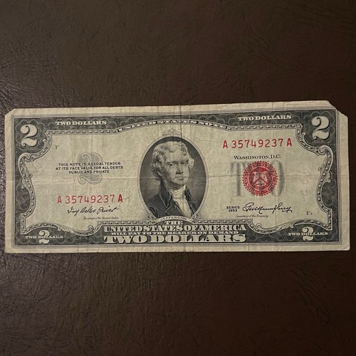 1953 two dollar - two, red